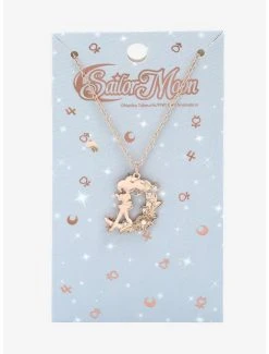 Pretty Guardian Sailor Moon Sailor Chibi Moon Silhouette Floral Necklace - BoxLunch Exclusive -BoxLunch Shop 19958070 av2
