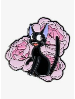 Studio Ghibli Kiki's Delivery Service Jiji Floral Enamel Pin - BoxLunch Exclusive