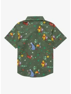 Disney Winnie The Pooh Earth Day Allover Print Woven Toddler Button-Up Shirt - BoxLunch Exclusive -BoxLunch Shop 20026543 av1