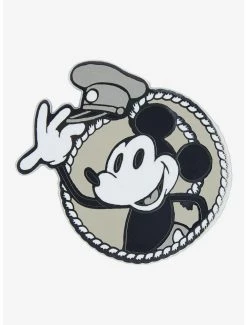 Disney Mickey Mouse Steamboat Willie Circle Portrait Enamel Pin - BoxLunch Exclusive