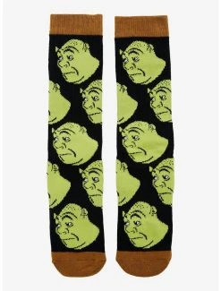 Shrek Faces Allover Print Crew Socks - BoxLunch Exclusive